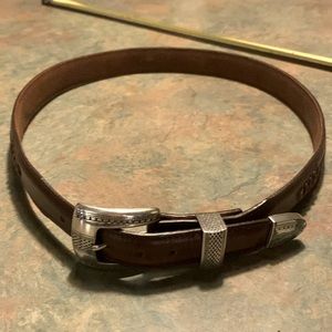 36” Onyx by Brighton Brown Leather Cowboy Belt